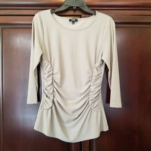 NWOT L Rouched Baise top